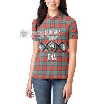 Dunbar Ancient Tartan Women's Polo Shirt with Family Crest DNA In Me Style