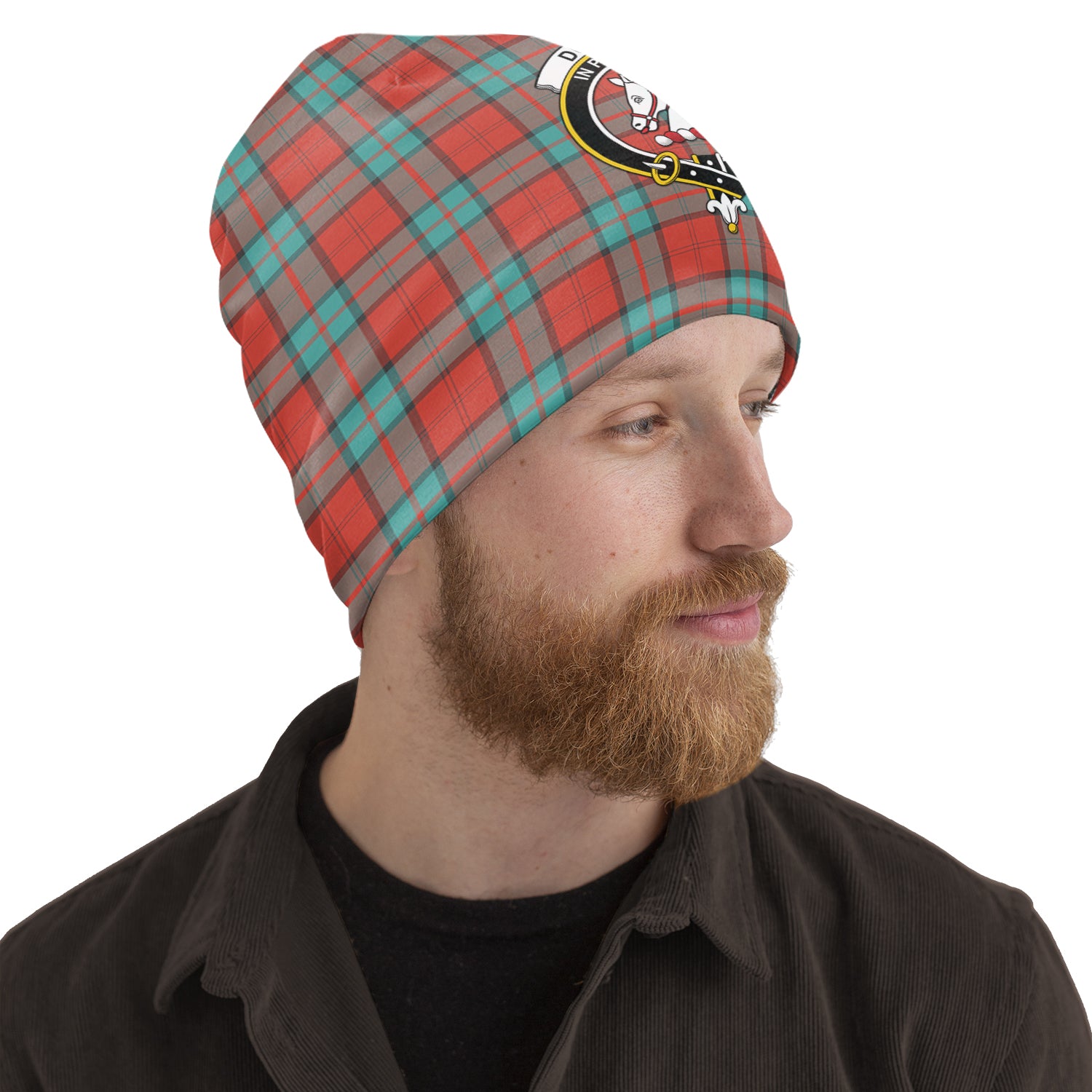 Dunbar Ancient Tartan Beanies Hat with Family Crest One Size 10.5*10.2 inches - Tartan Vibes Clothing