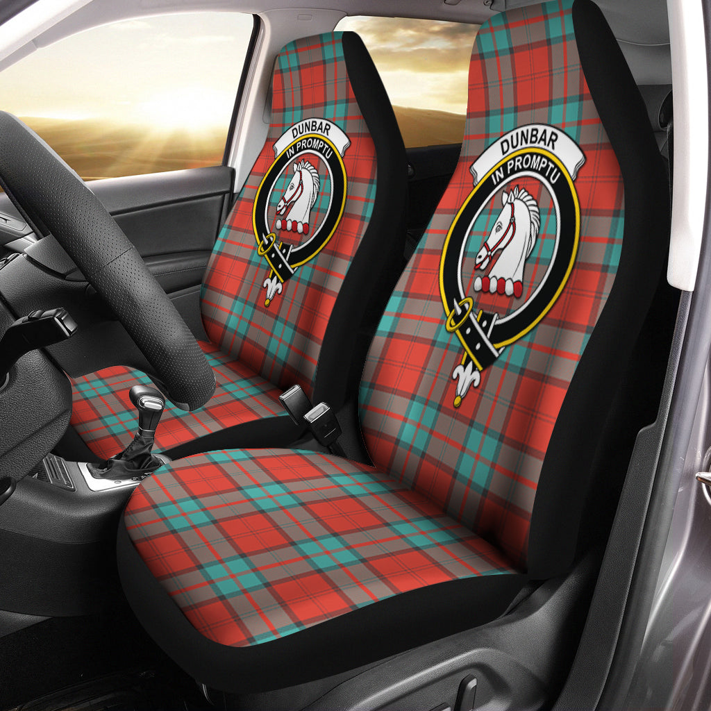 Dunbar Ancient Tartan Car Seat Cover with Family Crest One Size - Tartanvibesclothing