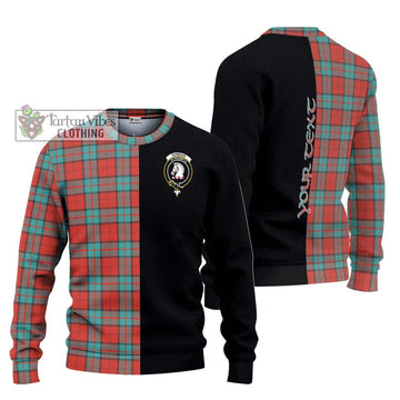 Dunbar Ancient Tartan Ugly Sweater with Family Crest and Half Of Me Style