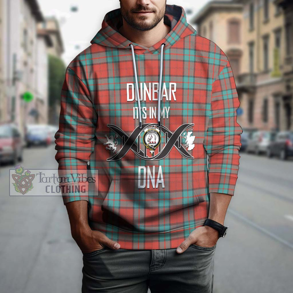 Dunbar Ancient Tartan Hoodie with Family Crest DNA In Me Style Pullover Hoodie - Tartanvibesclothing Shop