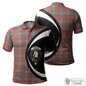 Dunbar Ancient Tartan Men's Polo Shirt with Family Crest Circle Style