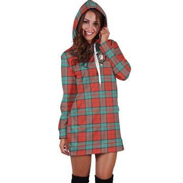 Dunbar Ancient Tartan Hoodie Dress with Family Crest