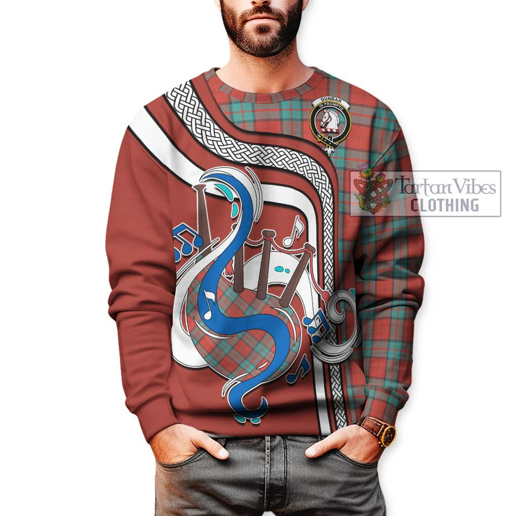 Dunbar Ancient Tartan Sweatshirt with Epic Bagpipe Style Unisex - Tartanvibesclothing Shop