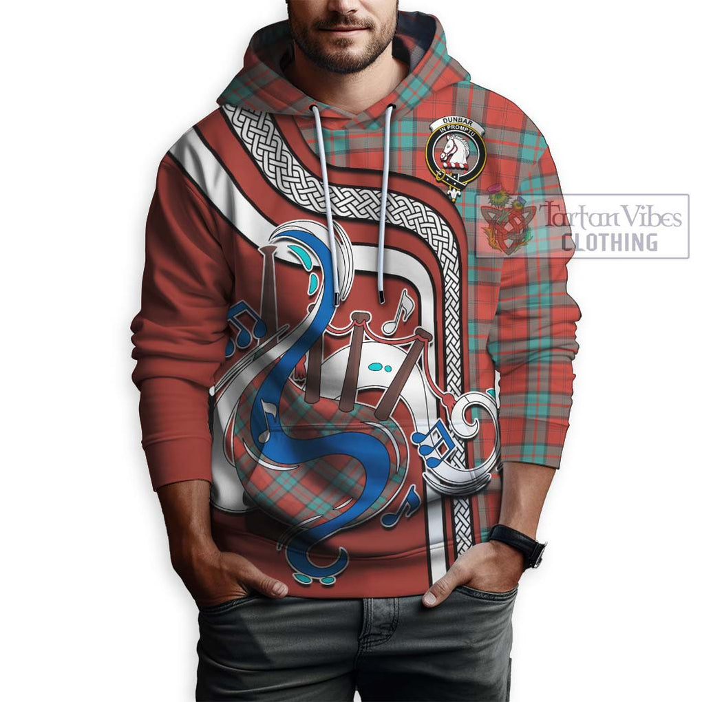 Dunbar Ancient Tartan Hoodie with Epic Bagpipe Style Zip Hoodie - Tartanvibesclothing Shop