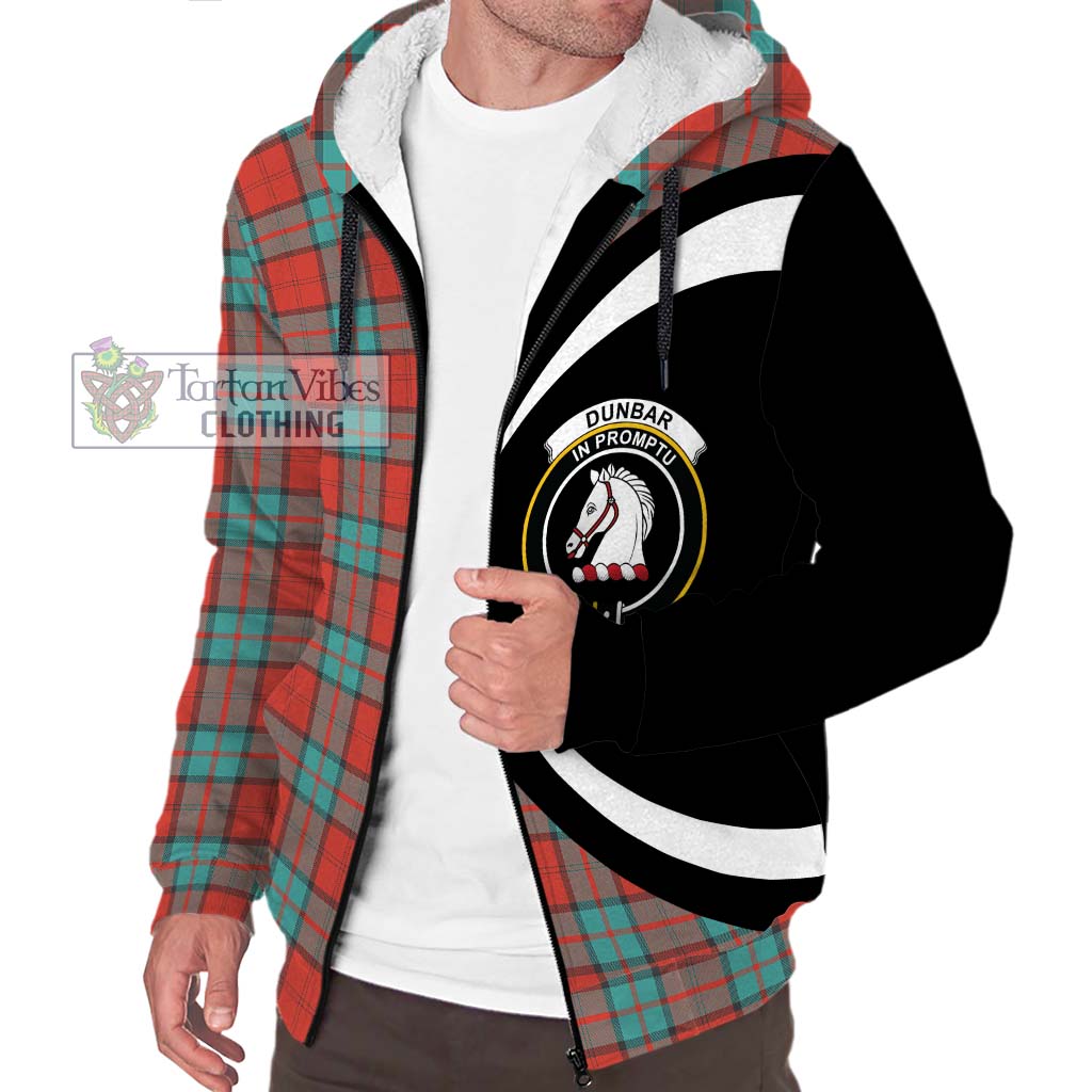 Dunbar Ancient Tartan Sherpa Hoodie with Family Crest Circle Style Unisex S - Tartan Vibes Clothing