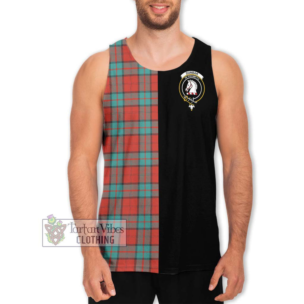 Dunbar Ancient Tartan Men's Tank Top with Family Crest and Half Of Me Style Men - Tartanvibesclothing Shop