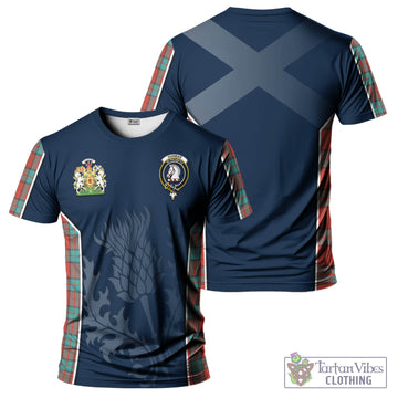 Dunbar Ancient Tartan T-Shirt with Family Crest and Scottish Thistle Vibes Sport Style