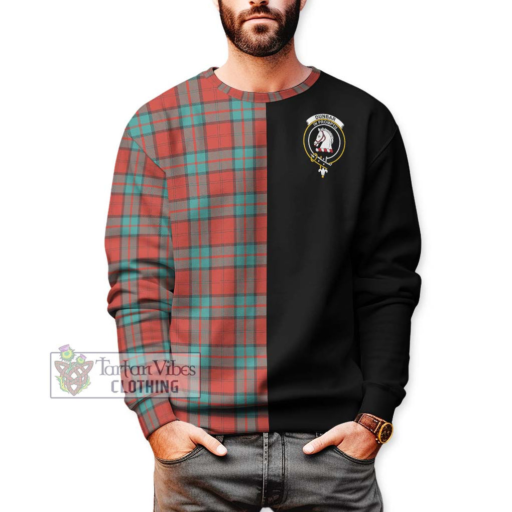 Dunbar Ancient Tartan Sweatshirt with Family Crest and Half Of Me Style Unisex - Tartanvibesclothing Shop