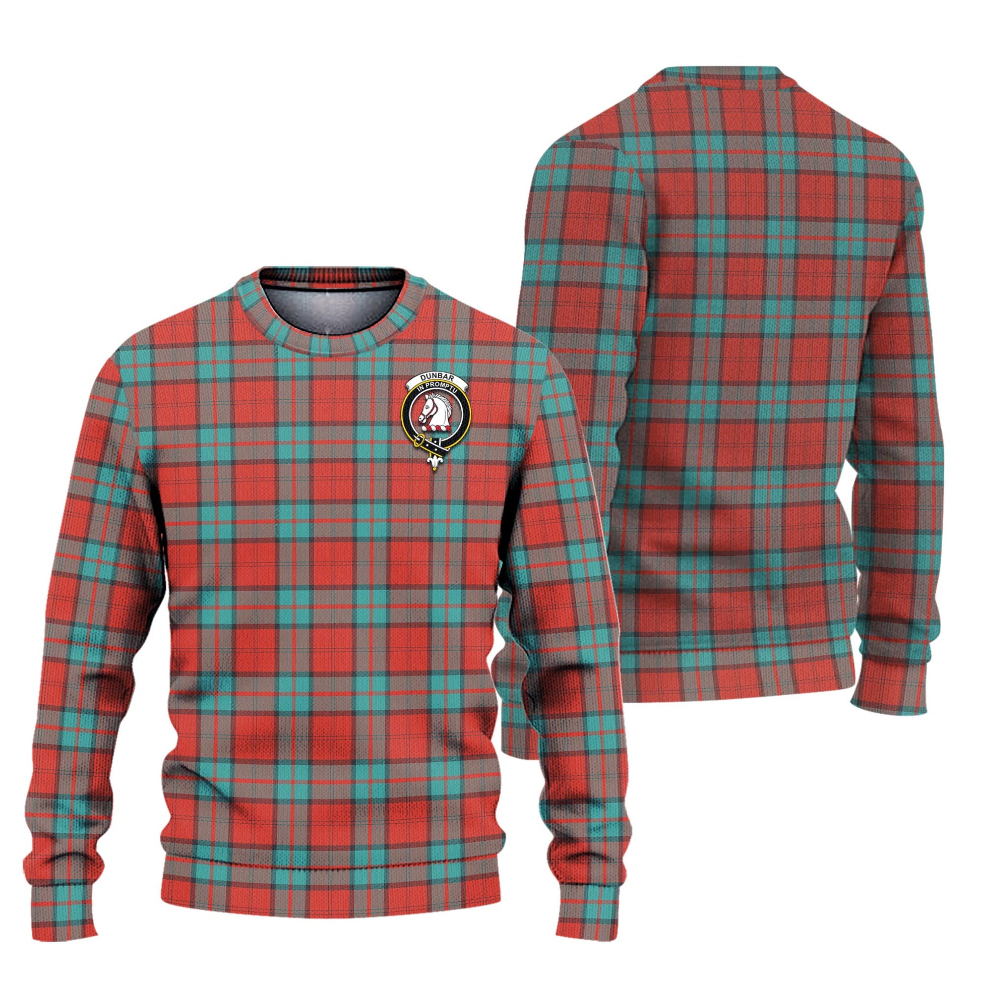 Dunbar Ancient Tartan Knitted Sweater with Family Crest Unisex - Tartanvibesclothing