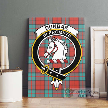 Dunbar Ancient Tartan Canvas Print Wall Art with Family Crest