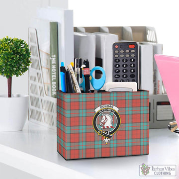 Dunbar Ancient Tartan Pen Holder with Family Crest