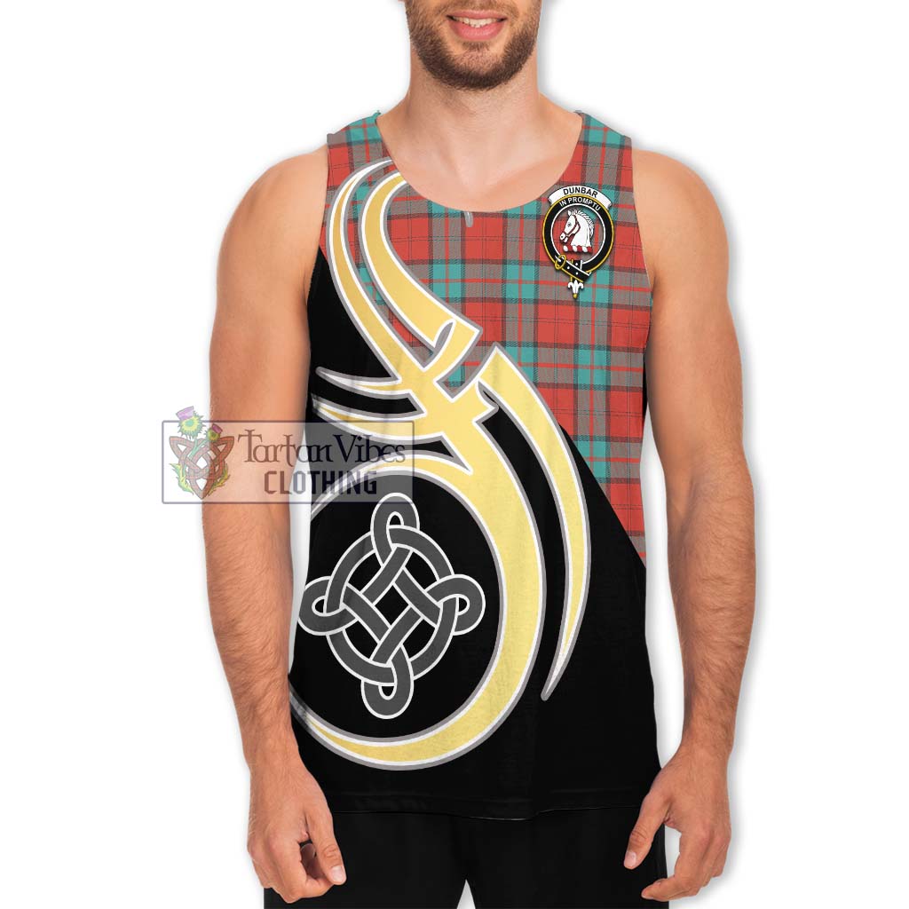 Dunbar Ancient Tartan Men's Tank Top with Family Crest and Celtic Symbol Style Men - Tartan Vibes Clothing