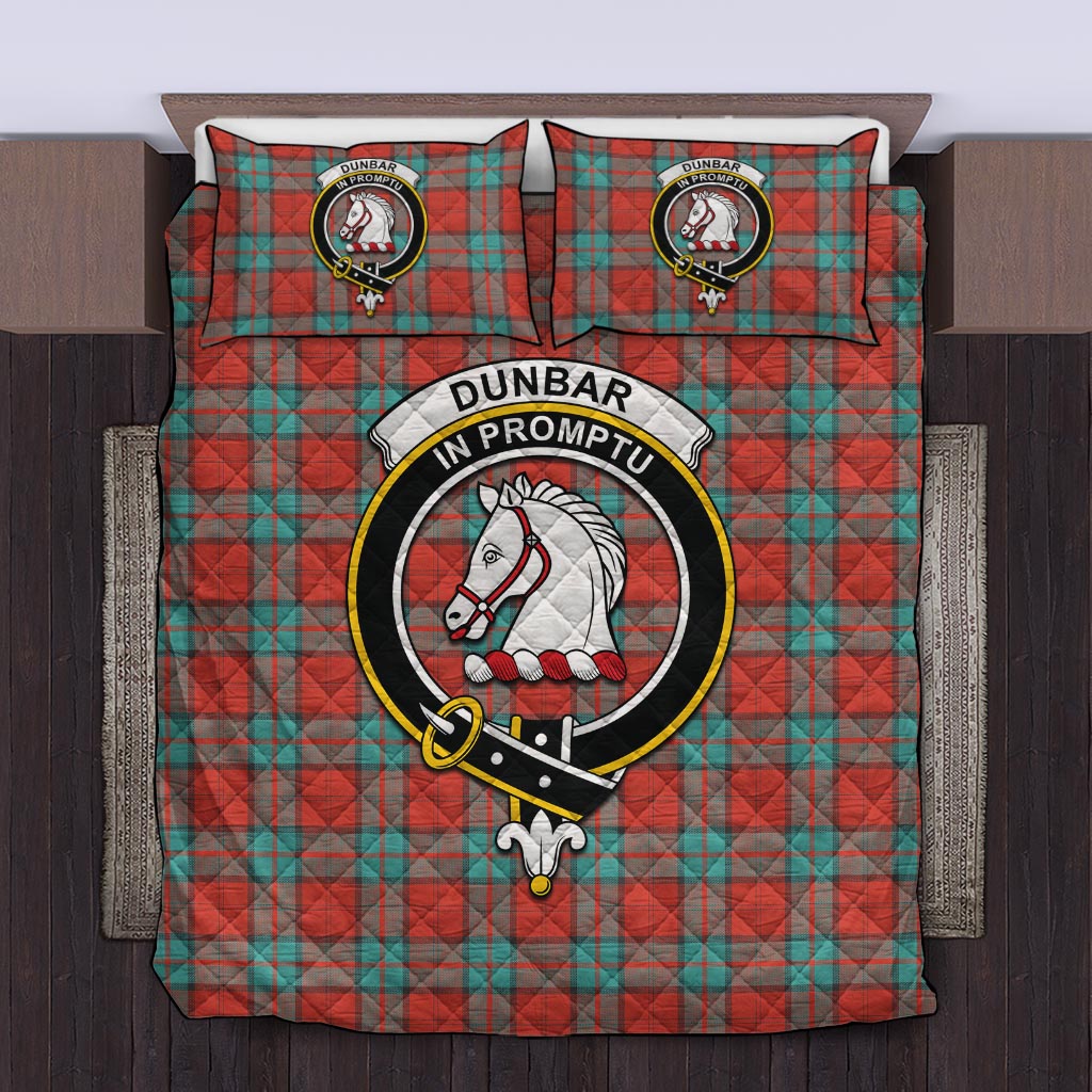 Dunbar Ancient Tartan Quilt Bed Set with Family Crest Twin - Tartan Vibes Clothing