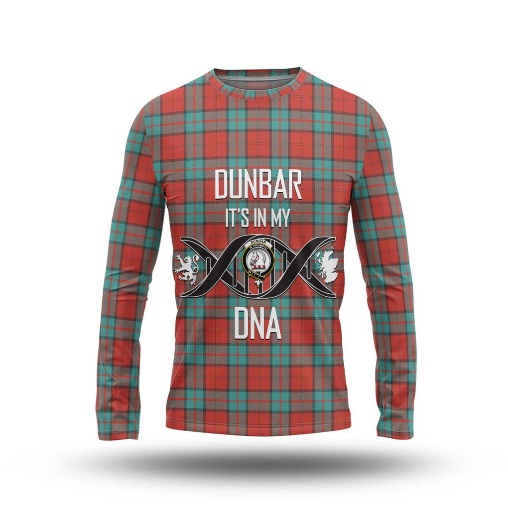 Dunbar Ancient Tartan Long Sleeve T-Shirt with Family Crest DNA In Me Style Unisex - Tartanvibesclothing Shop