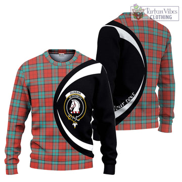 Dunbar Ancient Tartan Ugly Sweater with Family Crest Circle Style