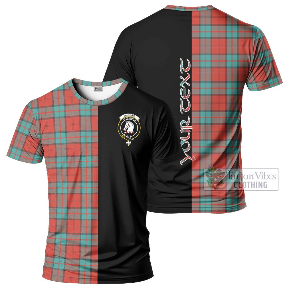 Dunbar Ancient Tartan T-Shirt with Family Crest and Half Of Me Style Kid's Shirt - Tartanvibesclothing Shop