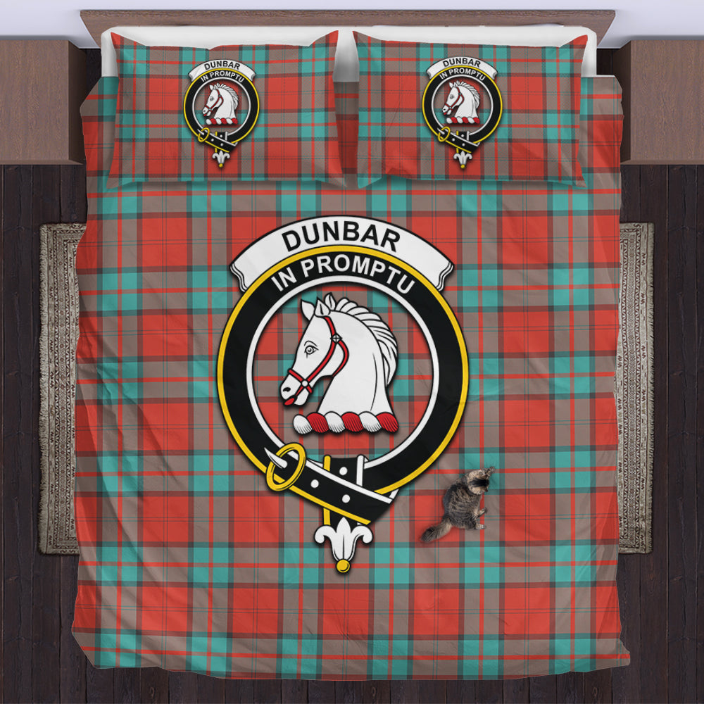 Dunbar Ancient Tartan Bedding Set with Family Crest US Bedding Set - Tartan Vibes Clothing