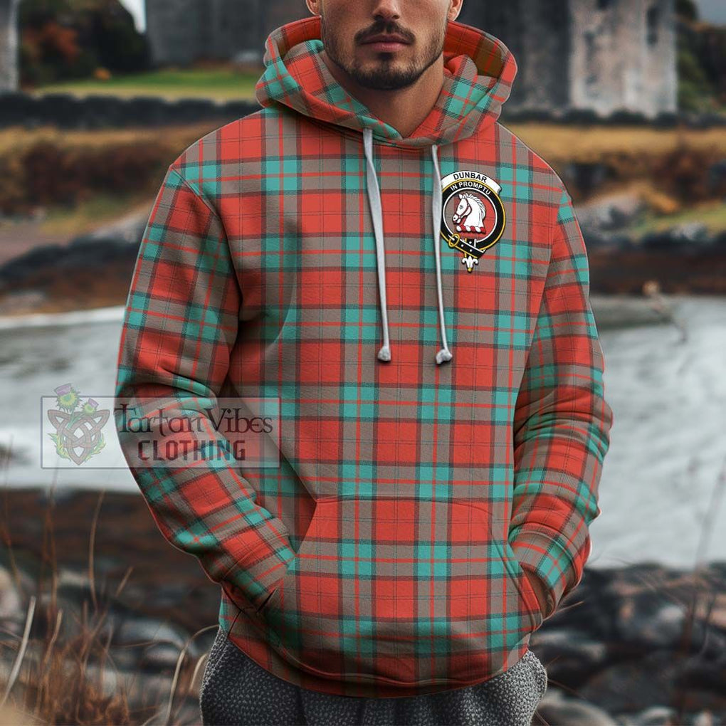 Dunbar Ancient Tartan Cotton Hoodie with Family Crest Pullover Hoodie XS - Tartan Vibes Clothing