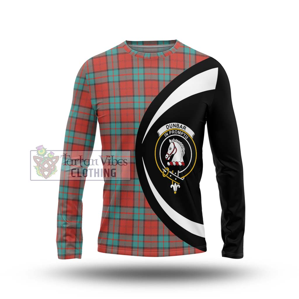 Dunbar Ancient Tartan Long Sleeve T-Shirt with Family Crest Circle Style Unisex - Tartan Vibes Clothing