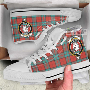 Dunbar Ancient Tartan High Top Shoes with Family Crest