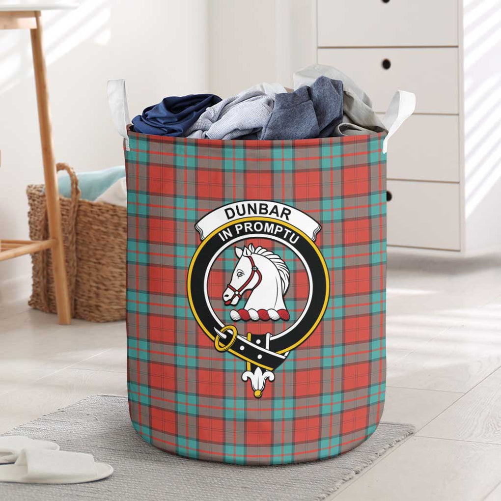 Dunbar Ancient Tartan Laundry Basket with Family Crest One Size - Tartanvibesclothing Shop