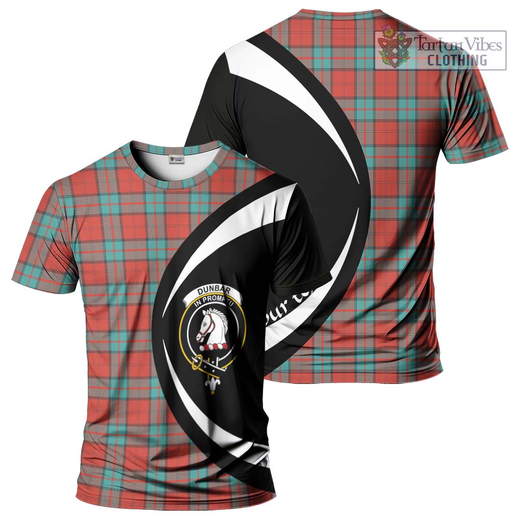 Tartan Vibes Clothing Dunbar Ancient Tartan T-Shirt with Family Crest Circle Style