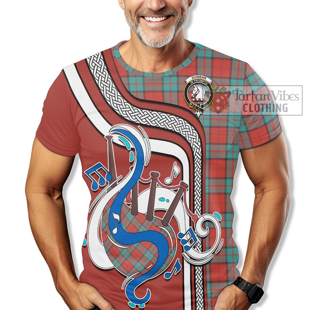 Dunbar Ancient Tartan T-Shirt with Epic Bagpipe Style Kid's Shirt - Tartanvibesclothing Shop