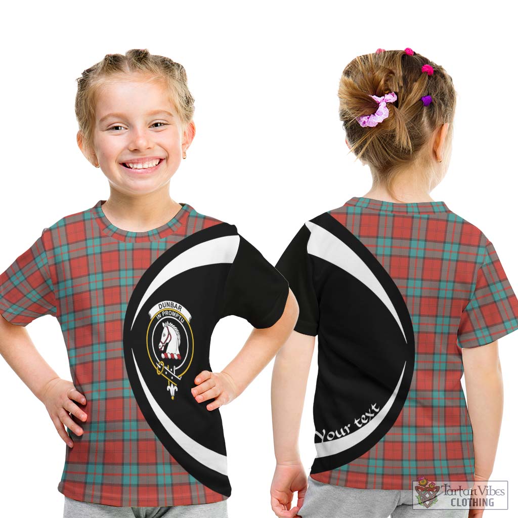 Dunbar Ancient Tartan Kid T-Shirt with Family Crest Circle Style - Tartan Vibes Clothing