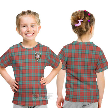 Dunbar Ancient Tartan Kid T-Shirt with Family Crest