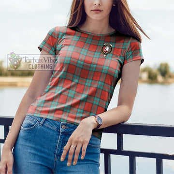 Dunbar Ancient Tartan Cotton T-Shirt with Family Crest