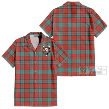 Dunbar Ancient Tartan Cotton Hawaiian Shirt with Family Crest