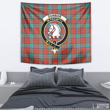 Dunbar Ancient Tartan Tapestry Wall Hanging and Home Decor for Room with Family Crest