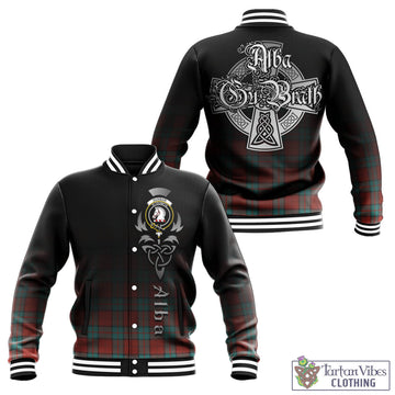 Dunbar Ancient Tartan Baseball Jacket Featuring Alba Gu Brath Family Crest Celtic Inspired