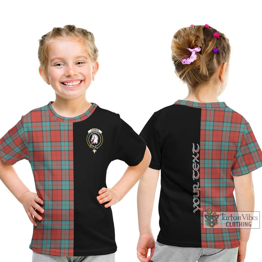 Dunbar Ancient Tartan Kid T-Shirt with Family Crest and Half Of Me Style - Tartanvibesclothing Shop