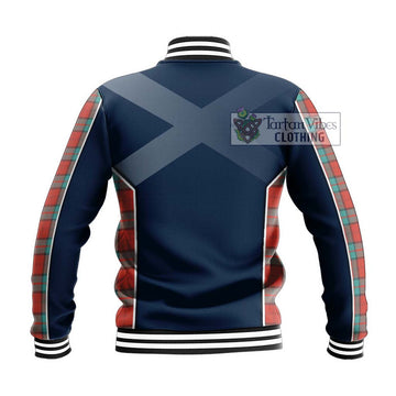 Dunbar Ancient Tartan Baseball Jacket with Family Crest and Lion Rampant Vibes Sport Style