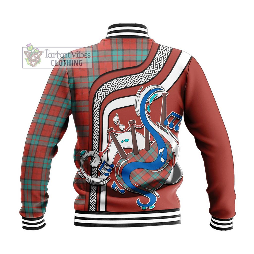 Tartan Vibes Clothing Dunbar Ancient Tartan Baseball Jacket with Epic Bagpipe Style