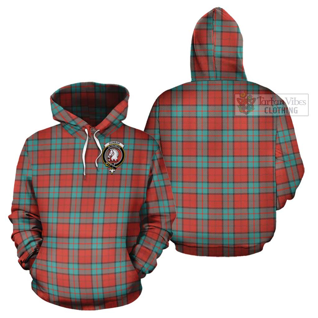 Dunbar Ancient Tartan Cotton Hoodie with Family Crest Pullover Hoodie - Tartan Vibes Clothing