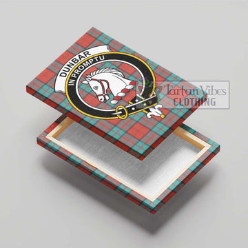 Dunbar Ancient Tartan Canvas Print Wall Art with Family Crest