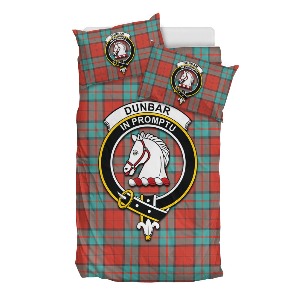 Dunbar Ancient Tartan Bedding Set with Family Crest - Tartan Vibes Clothing