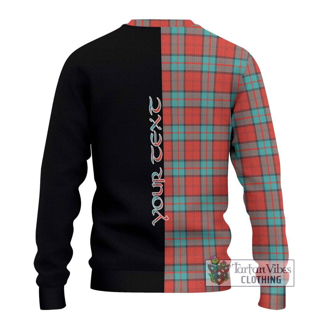 Dunbar Ancient Tartan Knitted Sweater with Family Crest and Half Of Me Style - Tartanvibesclothing Shop