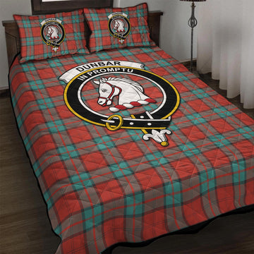 Dunbar Ancient Tartan Quilt Bed Set with Family Crest