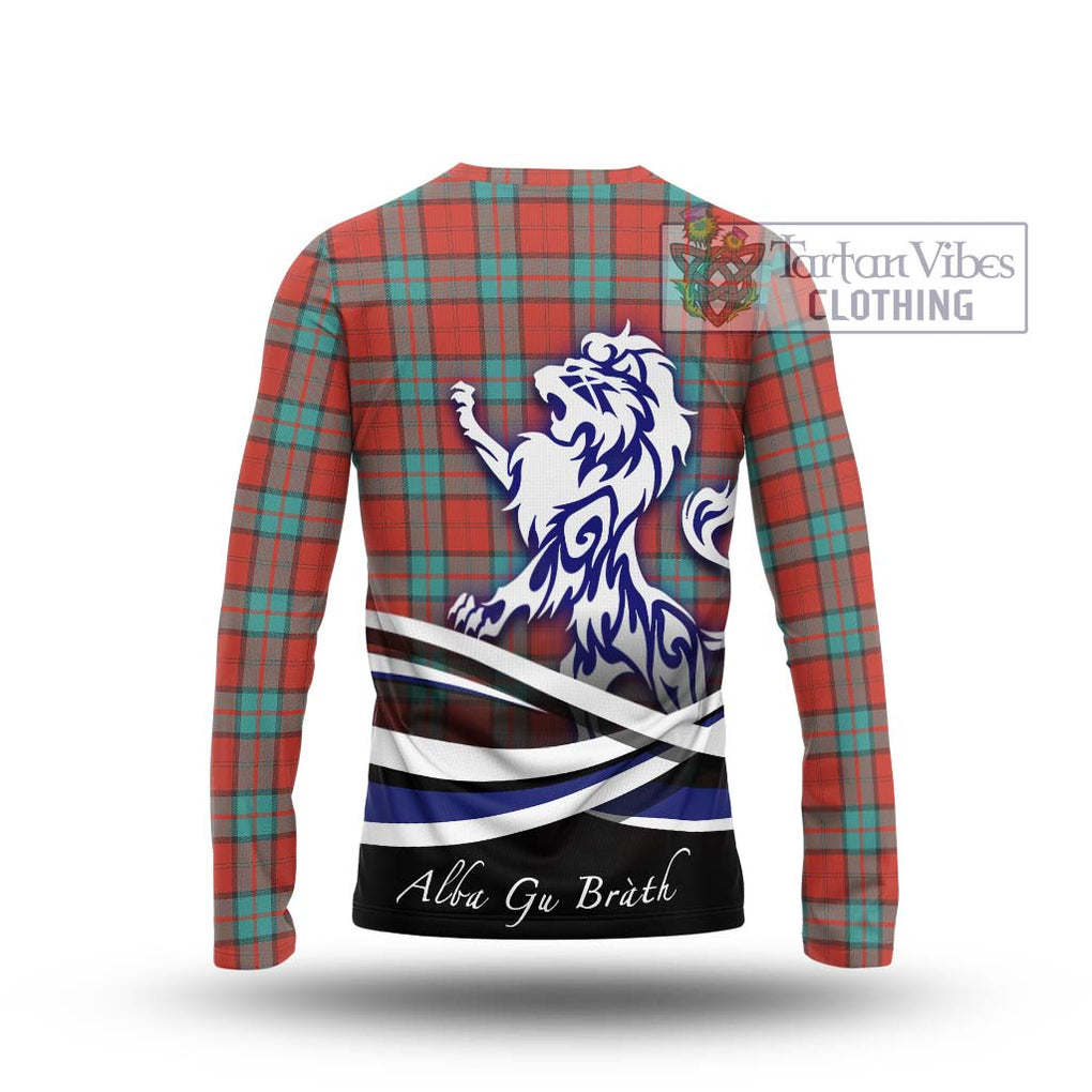 Dunbar Ancient Tartan Long Sleeve T-Shirt with Alba Gu Brath Regal Lion Emblem - Tartanvibesclothing Shop