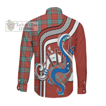 Dunbar Ancient Tartan Long Sleeve Button Shirt with Epic Bagpipe Style