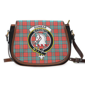 Dunbar Ancient Tartan Saddle Bag with Family Crest