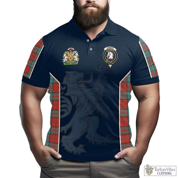 Dunbar Ancient Tartan Men's Polo Shirt with Family Crest and Lion Rampant Vibes Sport Style