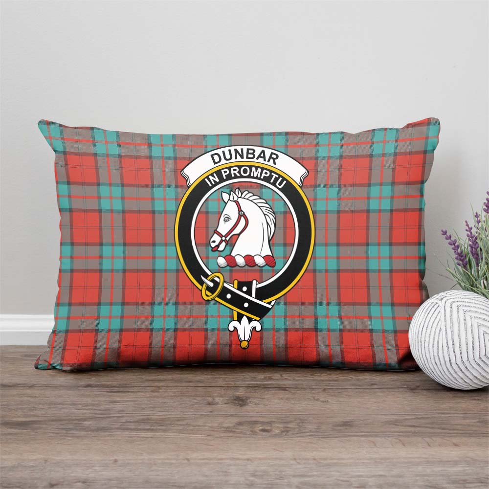 Dunbar Ancient Tartan Pillow Cover with Family Crest Rectangle Pillow Cover - Tartanvibesclothing