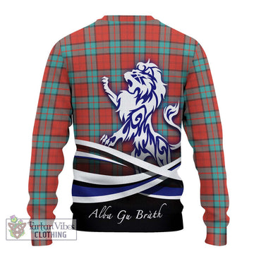 Dunbar Ancient Tartan Ugly Sweater with Alba Gu Brath Regal Lion Emblem