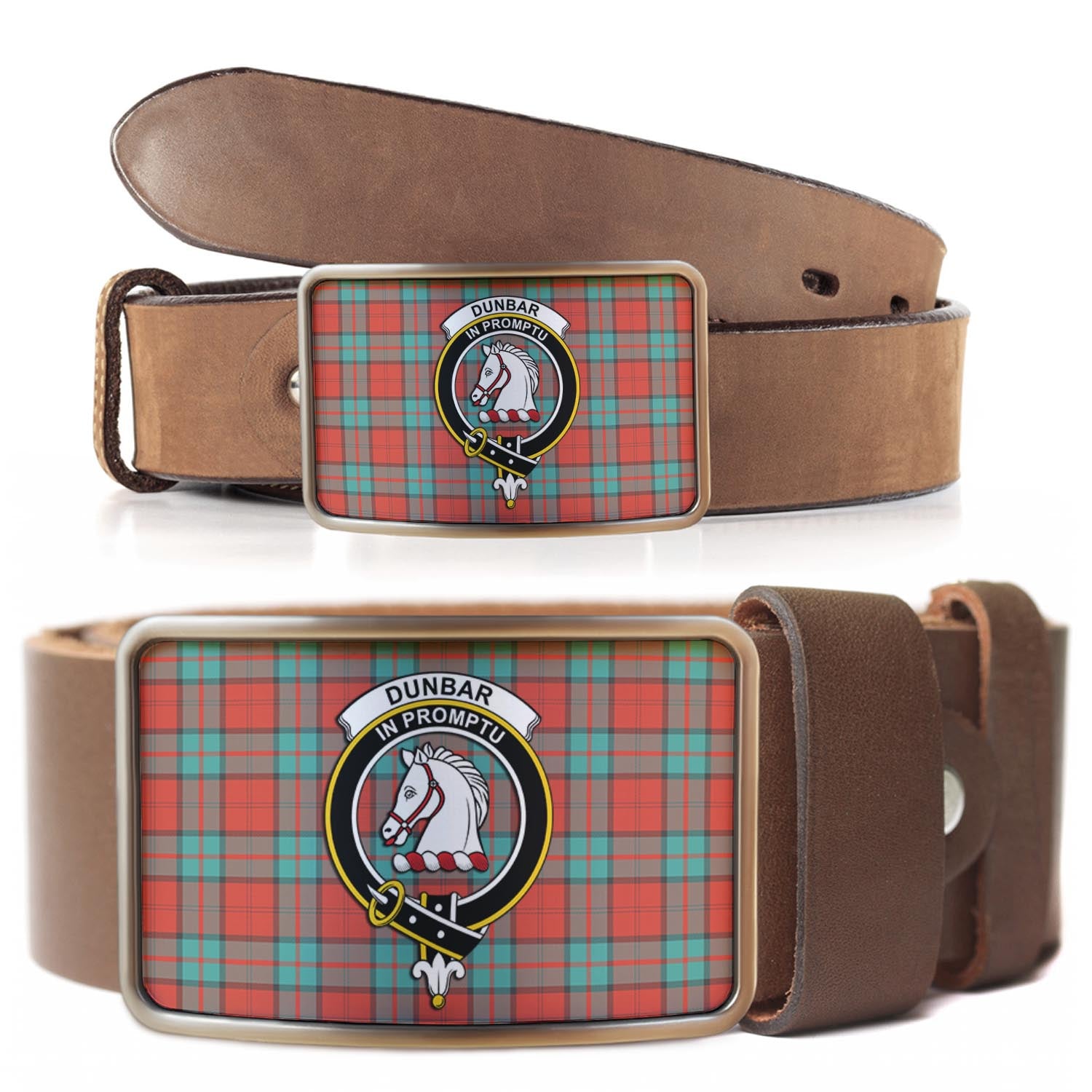 Dunbar Ancient Tartan Belt Buckles with Family Crest - Tartan Vibes Clothing