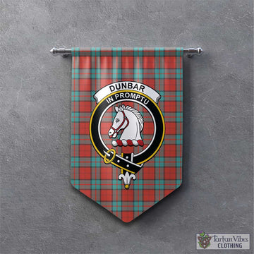 Dunbar Ancient Tartan Gonfalon, Tartan Banner with Family Crest